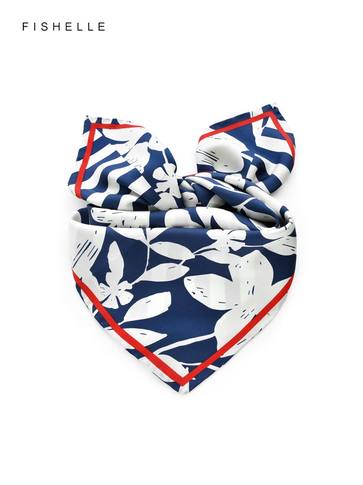 Blue white striped flower prin - Silk Tie Striped recensie en prijs
