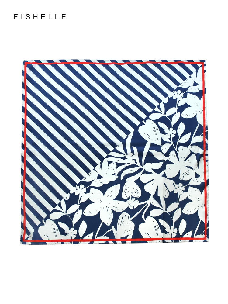 Blue white striped flower prin - Silk Tie Striped recensie en prijs