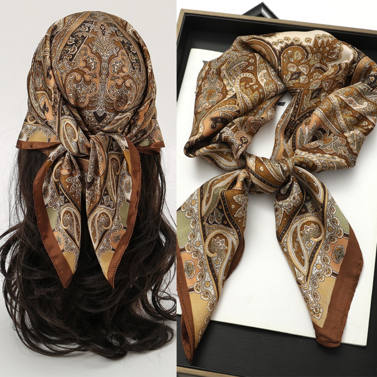 Bohemian Style Print Luxury Br - Scarf Silk Square recensie en prijs