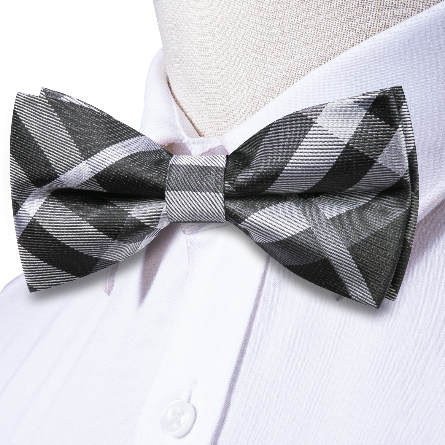 Hi-Tie Grey Plaid Jacquard Pre - Bow Tie Pre Tied recensie en prijs