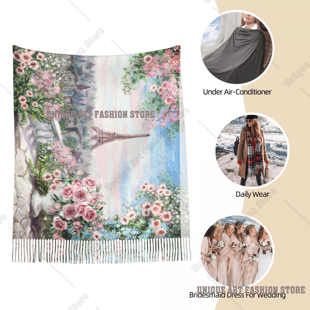 Oil Painting France Paris Eiff - Pashmina Wrap Large recensie en prijs