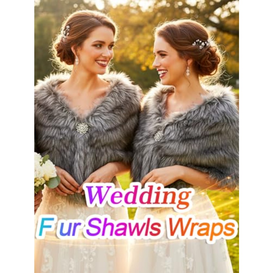 Aukmla Women's Wedding Fur Wra - Stole Wedding Shawl recensie en prijs