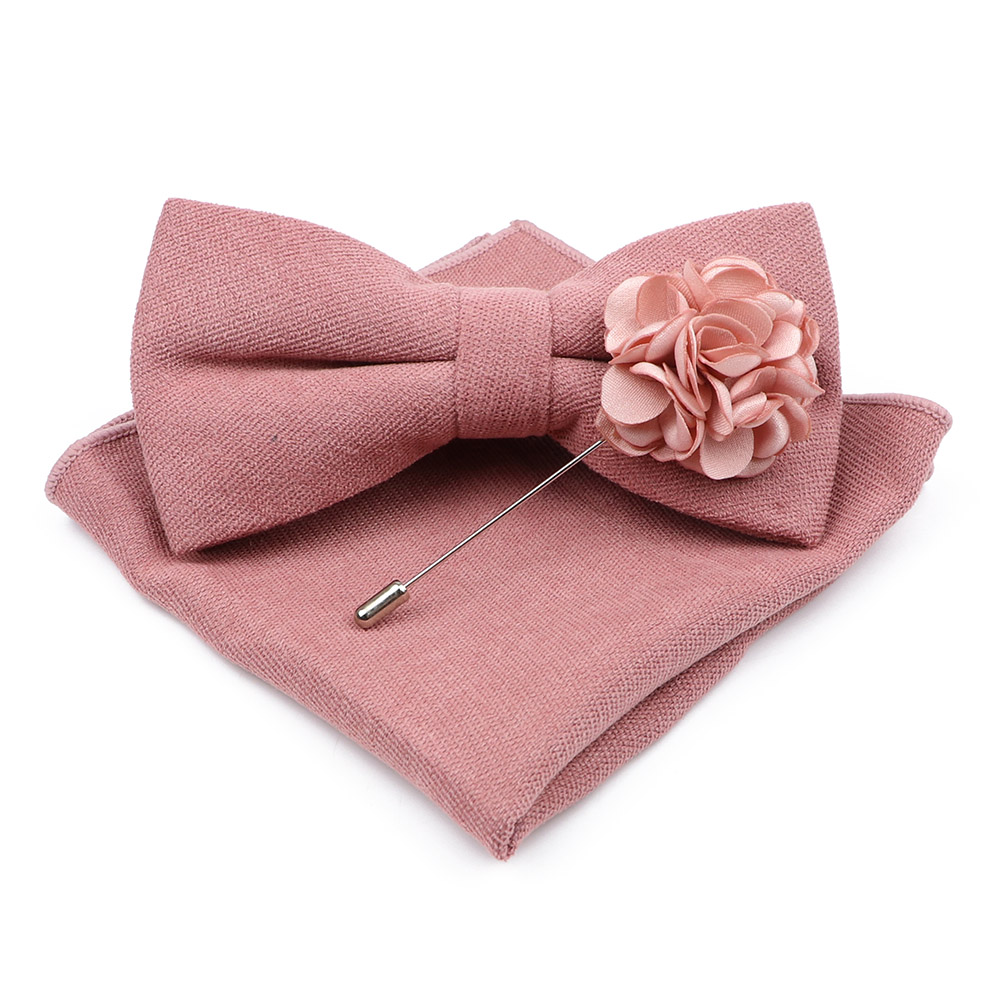 Mens Solid Color Cotton Bowtie - Handkerchief Cotton Men recensie en prijs
