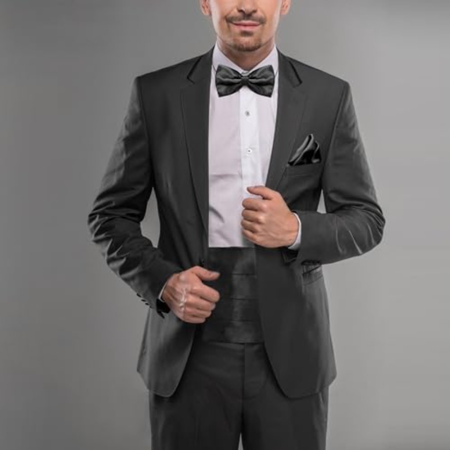 Black Men's Adjustable Cummerb - Bow Tie Pre Tied recensie en prijs