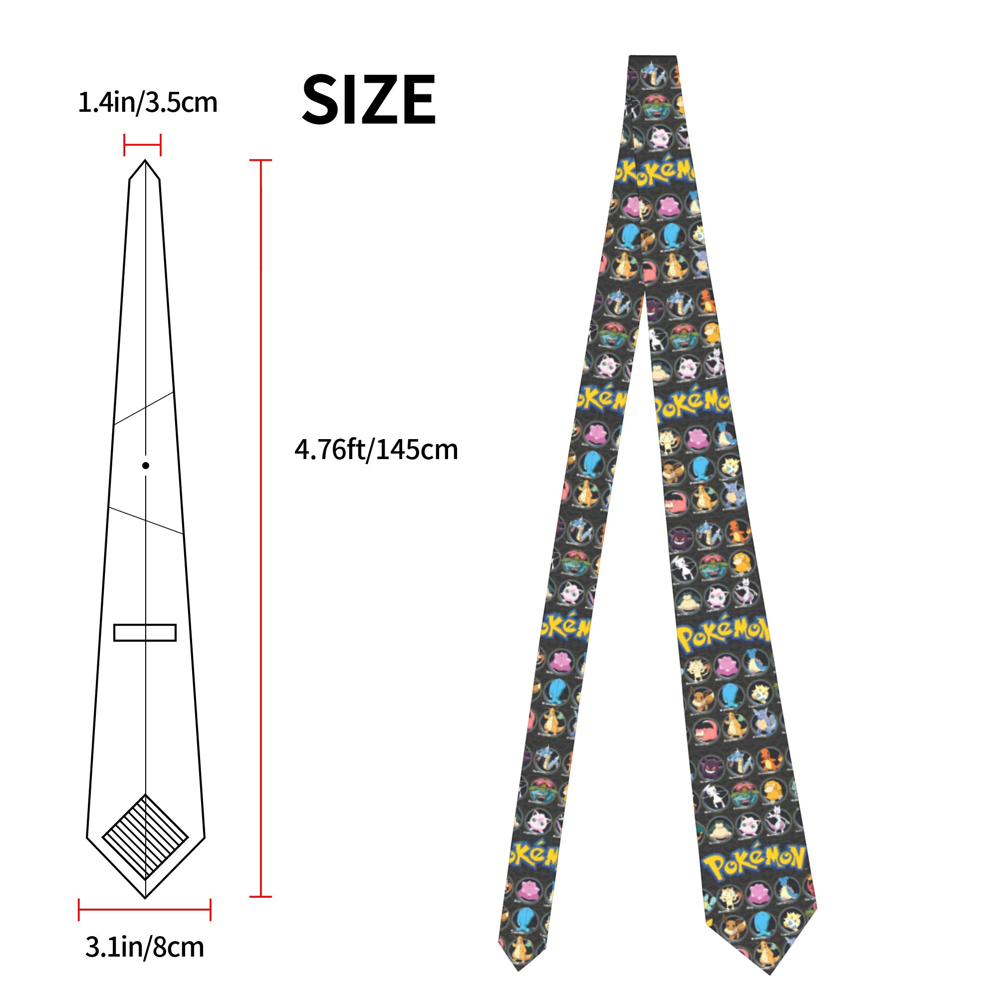 Cartoon Pokemon Characters Nec - Skinny Tie Men recensie en prijs