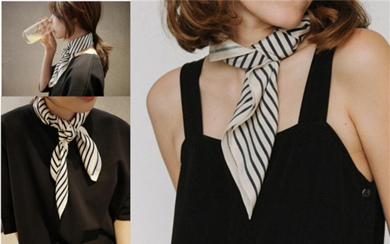 Fringe Frame Square Scarves Ba - Silk Tie Striped recensie en prijs