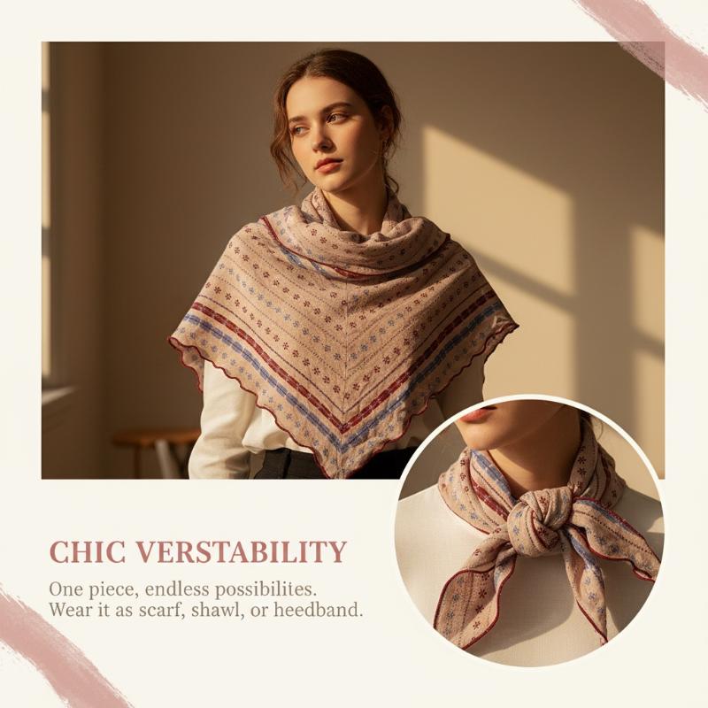 Cotton Linen Triangle Scarf Ca - Bandana Cotton recensie en prijs