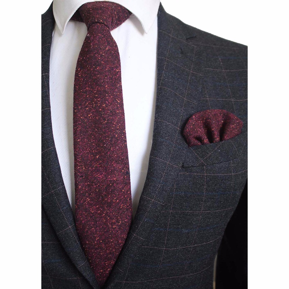 Ricnais 8cm Wool Necktie Solid - Handkerchief Cotton Men recensie en prijs