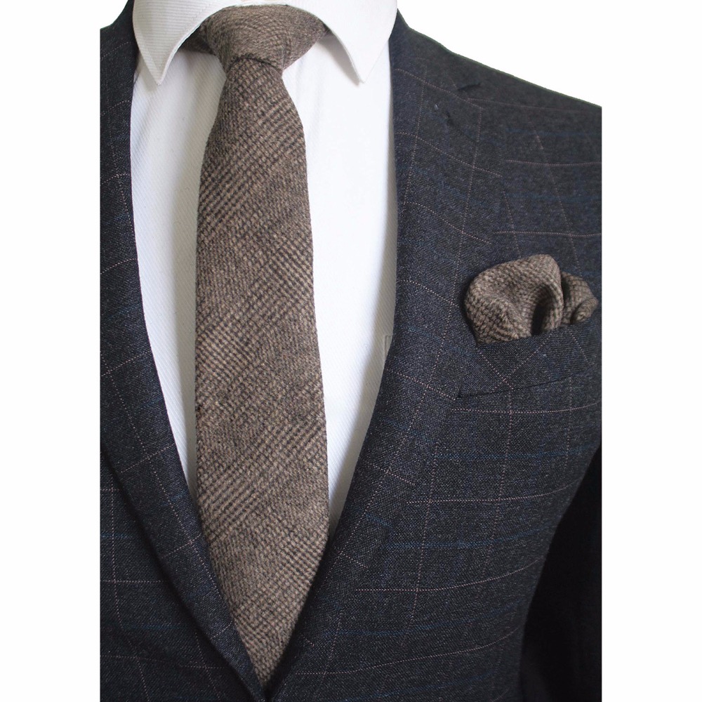 Ricnais 8cm Wool Necktie Solid - Handkerchief Cotton Men recensie en prijs