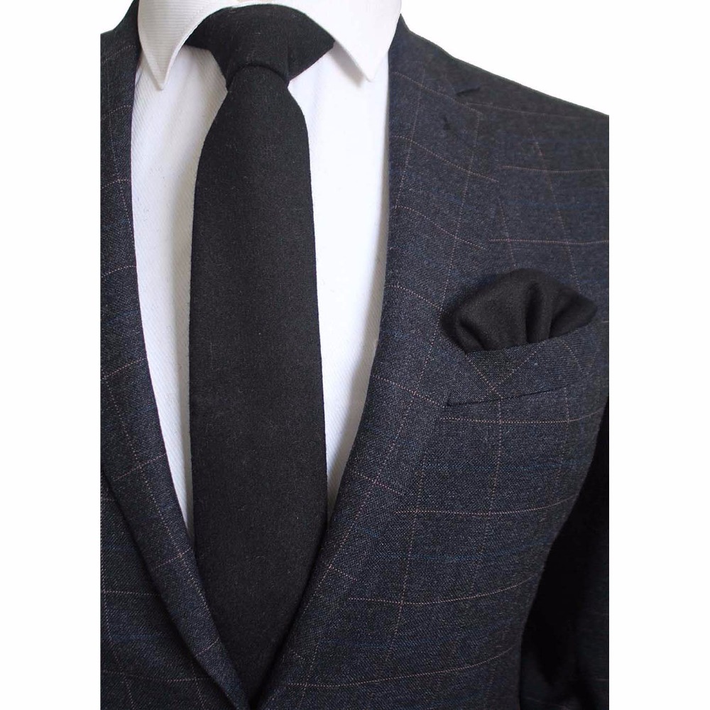 Ricnais 8cm Wool Necktie Solid - Handkerchief Cotton Men recensie en prijs