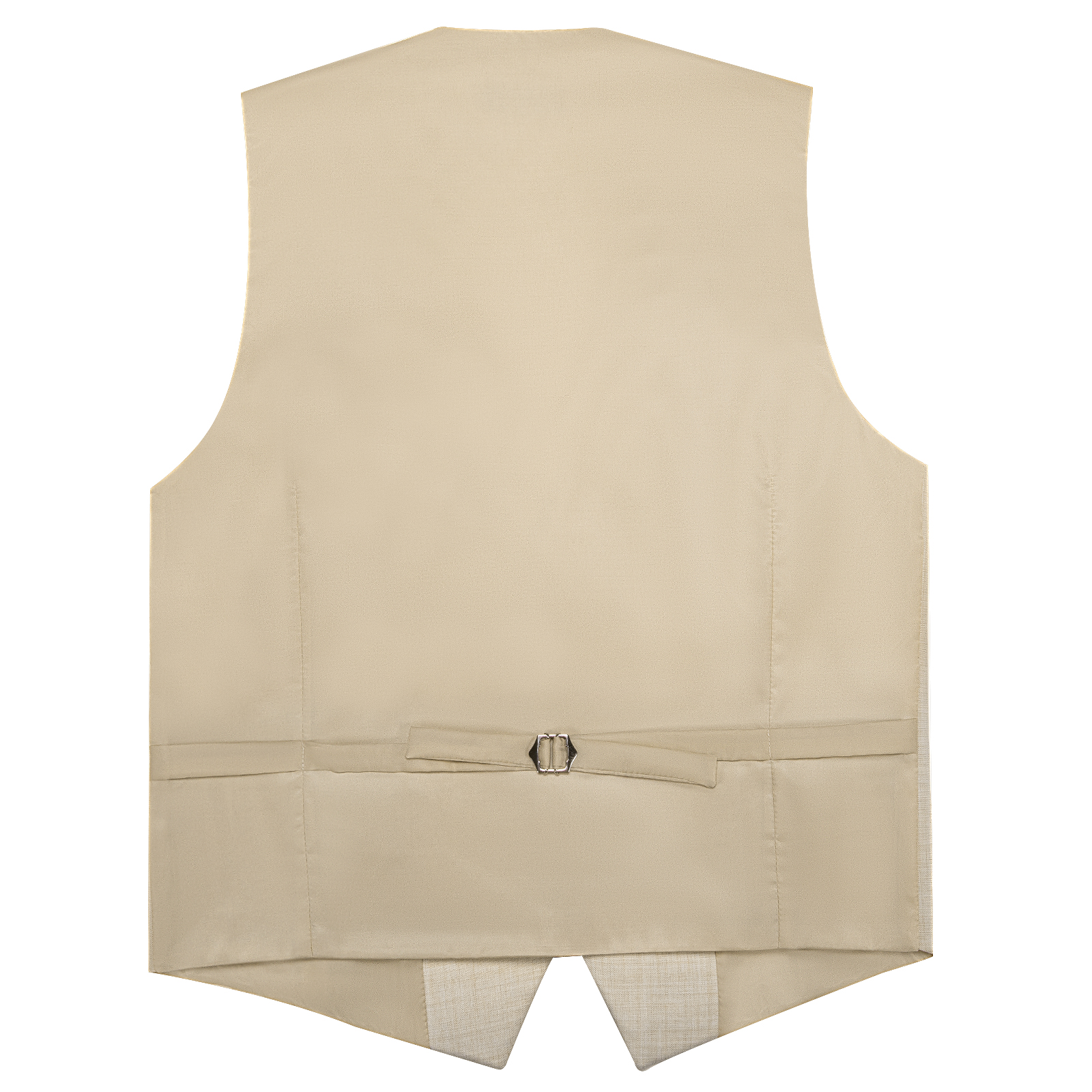 Beige Linen Textured V-Neck Ve - Pocket Square Set recensie en prijs